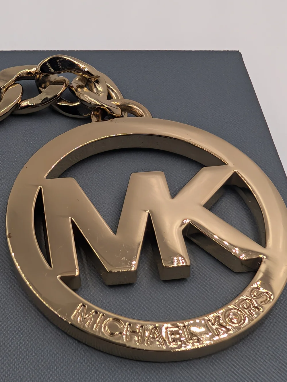 Michael Kors Gold MK Logo Keychain for Men